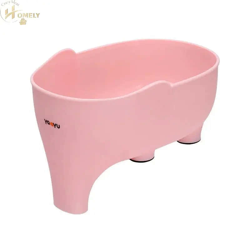 Vegetables Drain Basket – Pink multi-functional kitchen strainer for rinsing and draining.