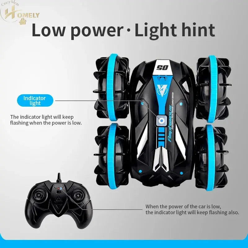 Vehicle Stunt Car Waterproof Double-Sided Running Track 360 Rotate Amphibious Rc Car Toys For Children - toys