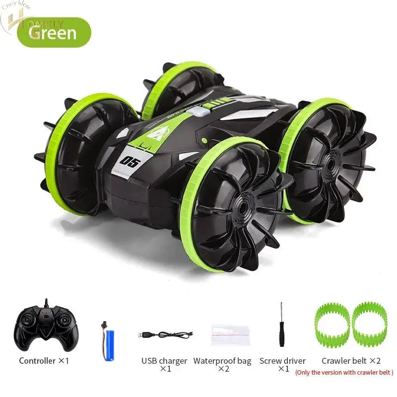 Vehicle Stunt Car with 360° flip and remote control features, perfect for all-terrain fun.