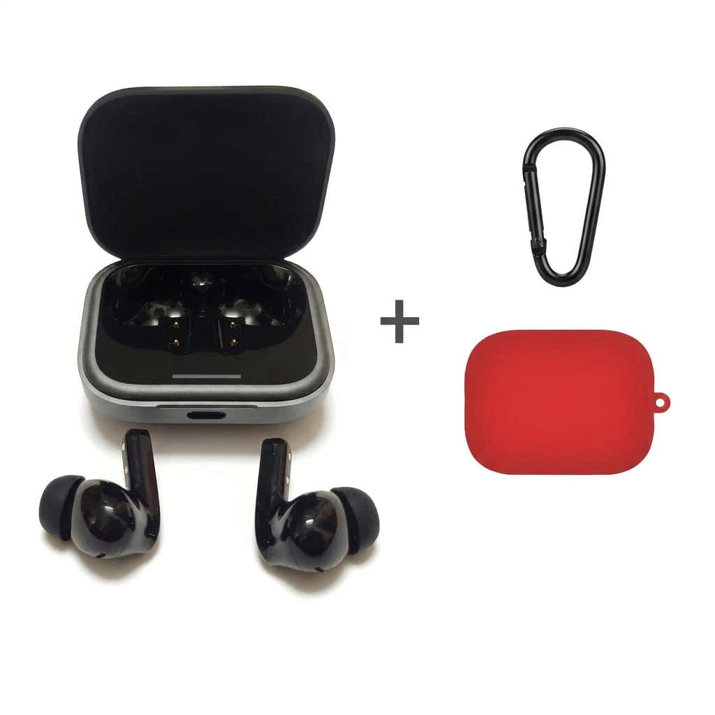 Xiaomi Redmi Buds 5 TWS ANC Earbuds – 40H Playtime - Black add Red case