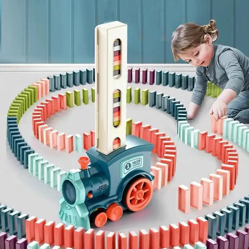 Automatic Domino Train Toy for Kids