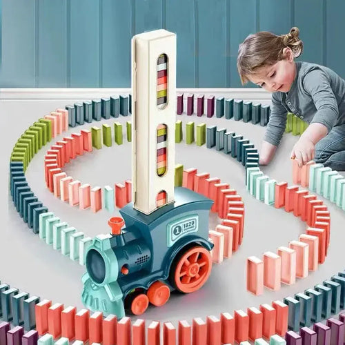 Automatic Domino Train Toy for Kids