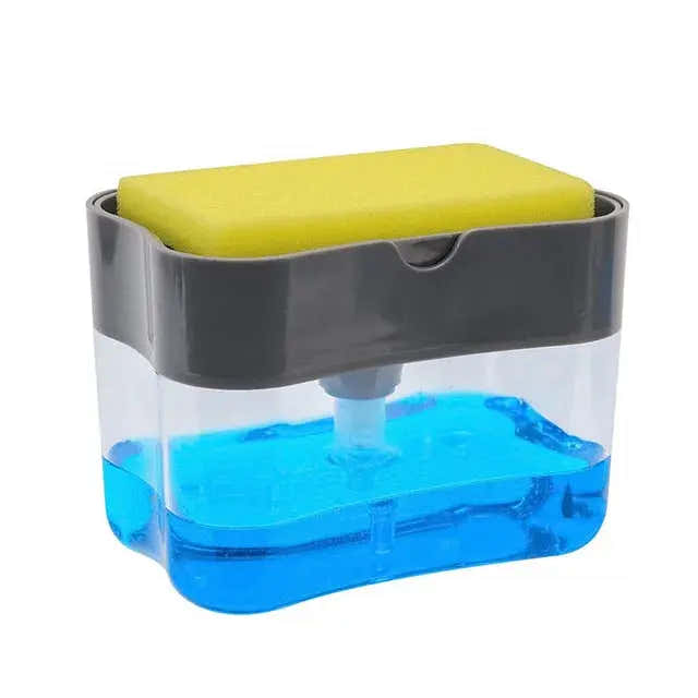 Automatic Soap Dispenser Bottle for Detergent Liquid Kitchen Dish Soap Dispenser Kitchen Sponge Dispenser Manual Soap Pump 380Ml