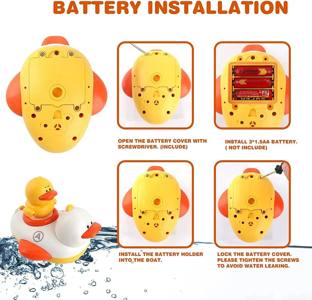 Baby Bath Toddlers Duck Electric Shower Sprayer Pool Play Toys Water Spray Floating Boat Bathtub Tub Toys for 9-48 Months Kids