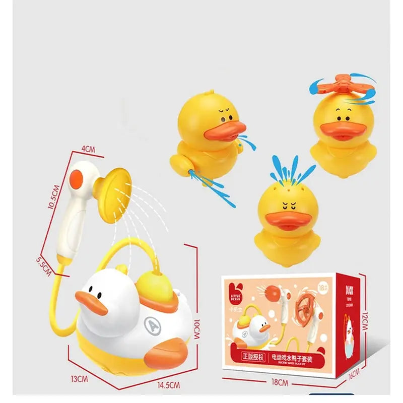 Baby Bath Toddlers Duck Electric Shower Sprayer Pool Play Toys Water Spray Floating Boat Bathtub Tub Toys for 9-48 Months Kids