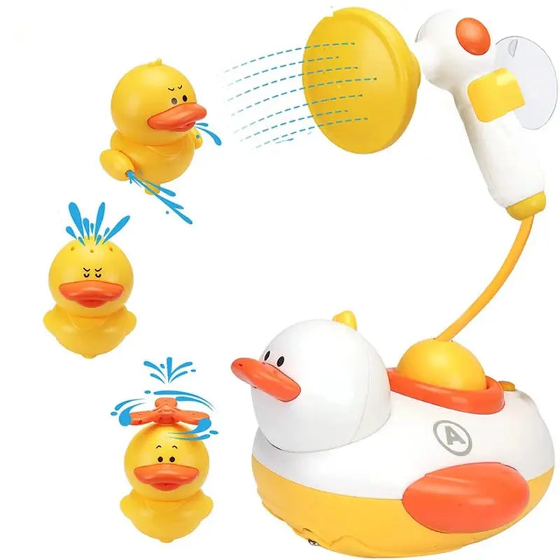 Baby Bath Toddlers Duck Electric Shower Sprayer Pool Play Toys Water Spray Floating Boat Bathtub Tub Toys for 9-48 Months Kids