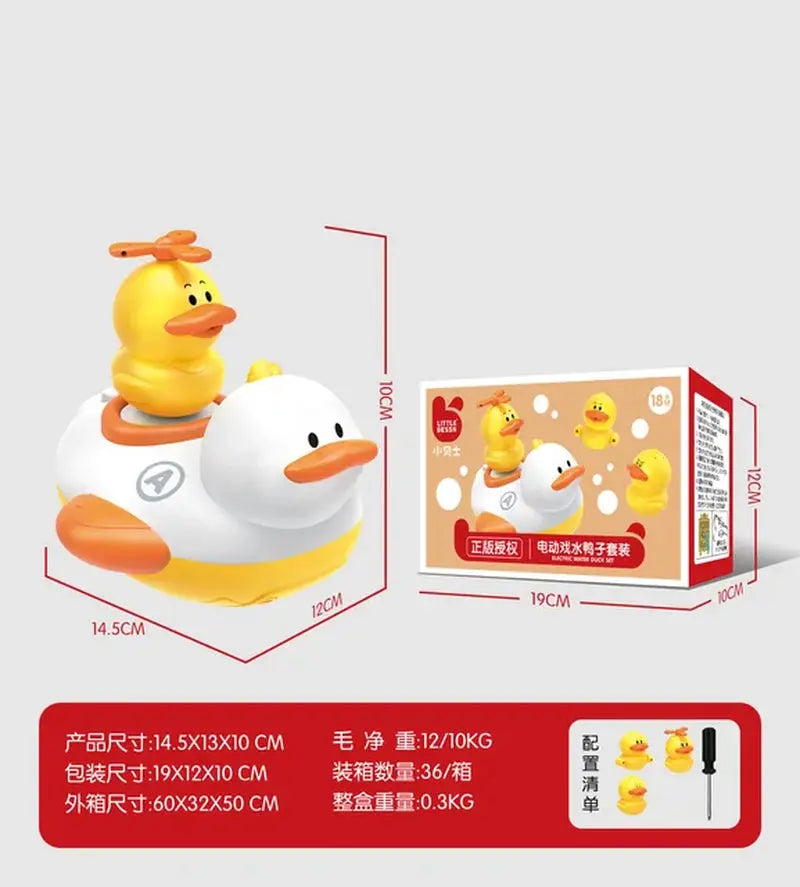 Baby Bath Toddlers Duck Electric Shower Sprayer Pool Play Toys Water Spray Floating Boat Bathtub Tub Toys for 9-48 Months Kids