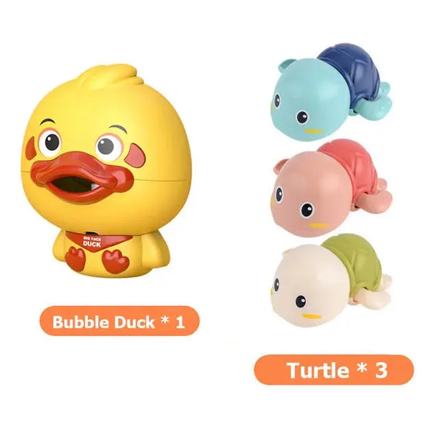 Baby Bath Toys Electronic Bubble Duck Water Game Bubble Maker Pool Swimming Bathtub Soap Machine Bathroom Toys for Children Kids