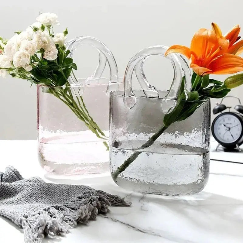 Clear Glass Book Vase – Decorative Flower Vase – view 3