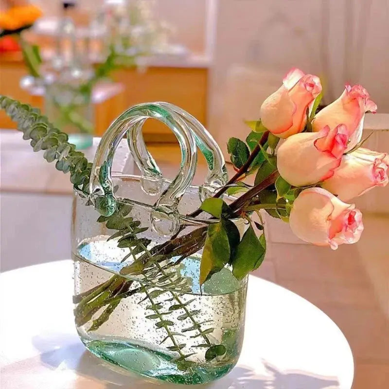 Clear Glass Book Vase – Decorative Flower Vase