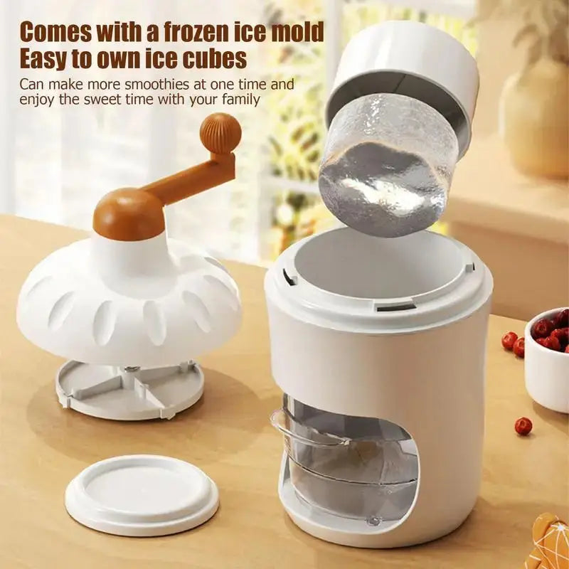 DIY Home Ice Shaver Portable Ice Crusher Smoothie Machine Manual Sheep Ice Shaver Hand Crank Milkshake Making Kitchen Tools