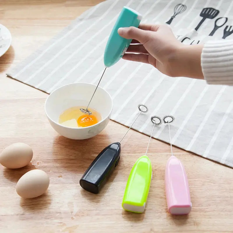 Electric Egg Beater Milk Frother Hand Mixer Stainless Steel Coffee Whipping Hand Milk Frother Stirrer Practical Kitchen Gadgets