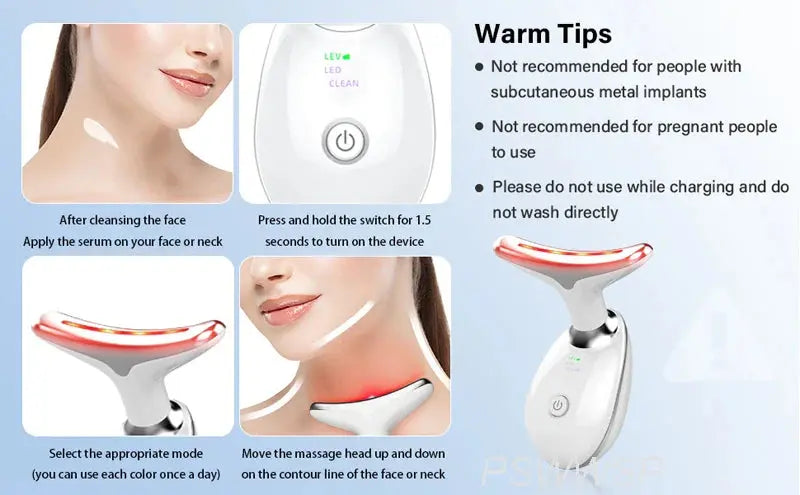 Facial & Neck Massager with LED & EMS – view 4