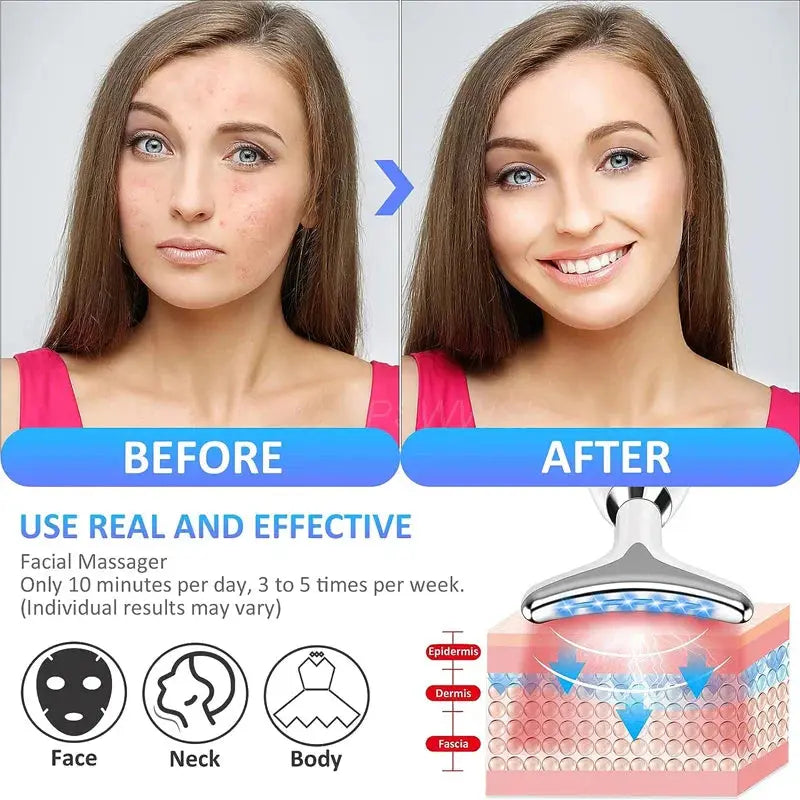 Facial & Neck Massager with LED & EMS – view 2