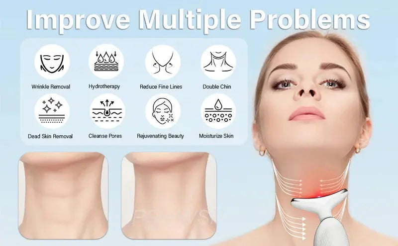 Facial & Neck Massager with LED & EMS