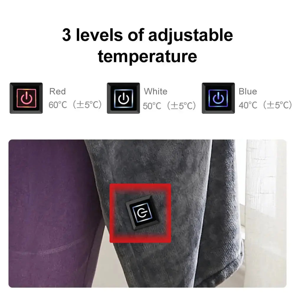 USB Heated Shawl Blanket – Soft Coral Flannel – view 3