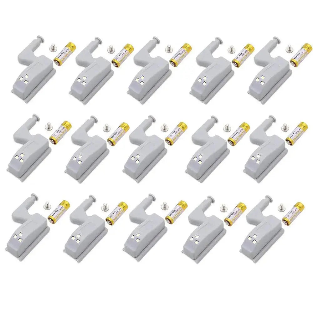 1-20Pcs LED Inner Hinge Lamp with Battery under Cabinet Lights Wardrobe Cupboard Sensor Lights Bedroom Kitchen Closet Night Lamp
