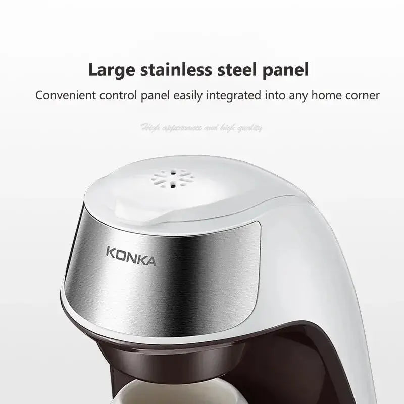 KONKA Coffee Machine 2 in 1Tea&Coffee Powder Multiple Drip Cafeteria Fast Heating Offie&Home 220V Easy Operation