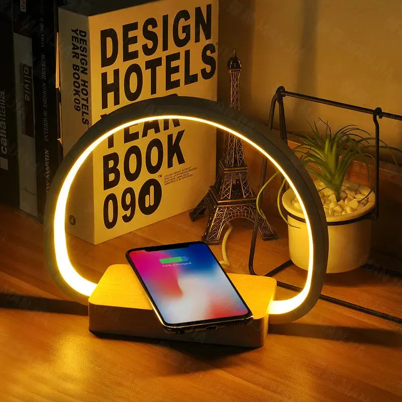 LED Bedside Lamp with Wireless Charger