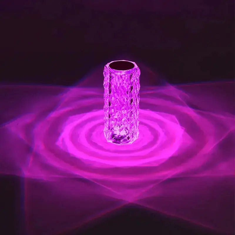 LED Crystal Table Lamp Bedroom Atmosphere Lamp Rose Light Projector USB Touch Night Light Decorative Light 16 Color