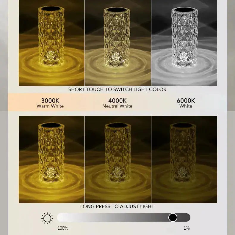 LED Crystal Table Lamp – Touch Control – view 4