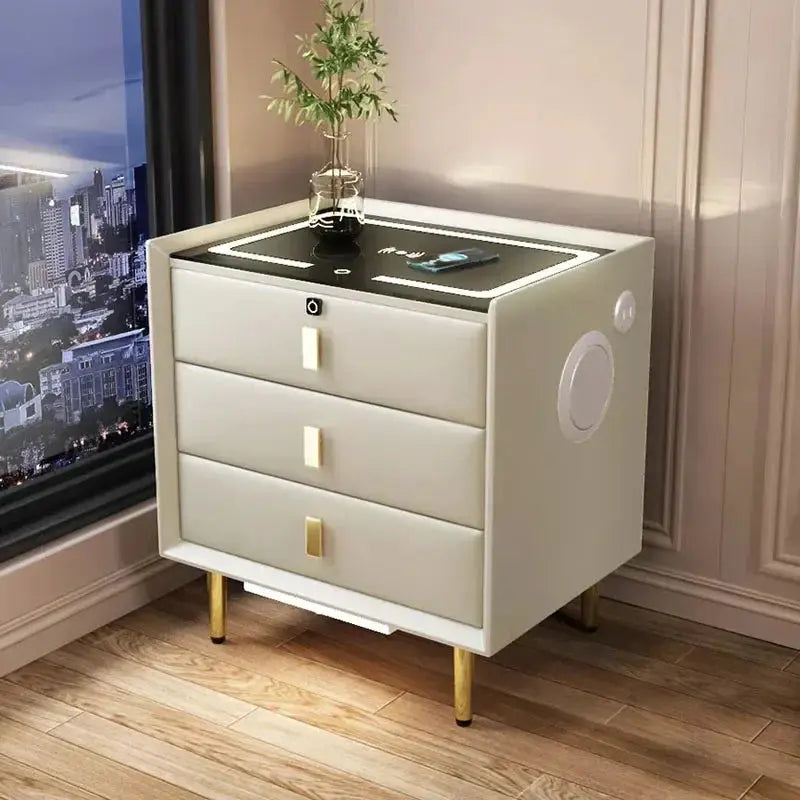 Smart Wooden Nightstand with USB Ports – view 3