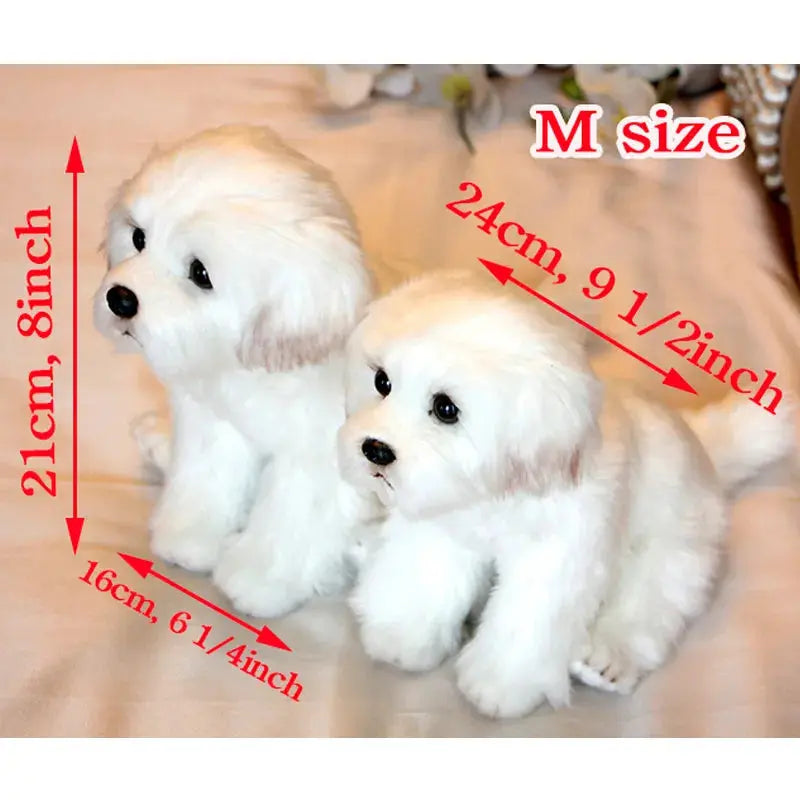 Maltese Stuffed Dog Dolls Plush Toy Cute Simulation Pets Fluffy Baby Birthday Gifts
