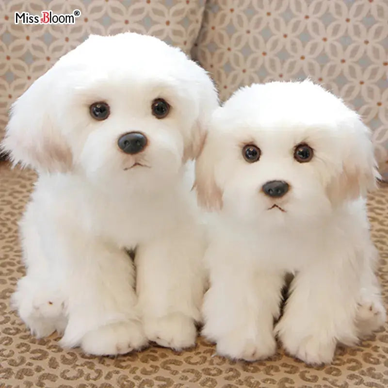 Maltese Puppy Plush Toy – Realistic Stuffed Dog