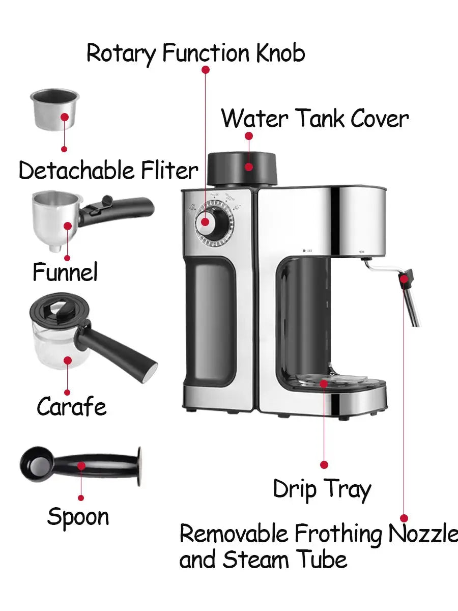 Mini Espresso Machine with Milk Frother – view 4