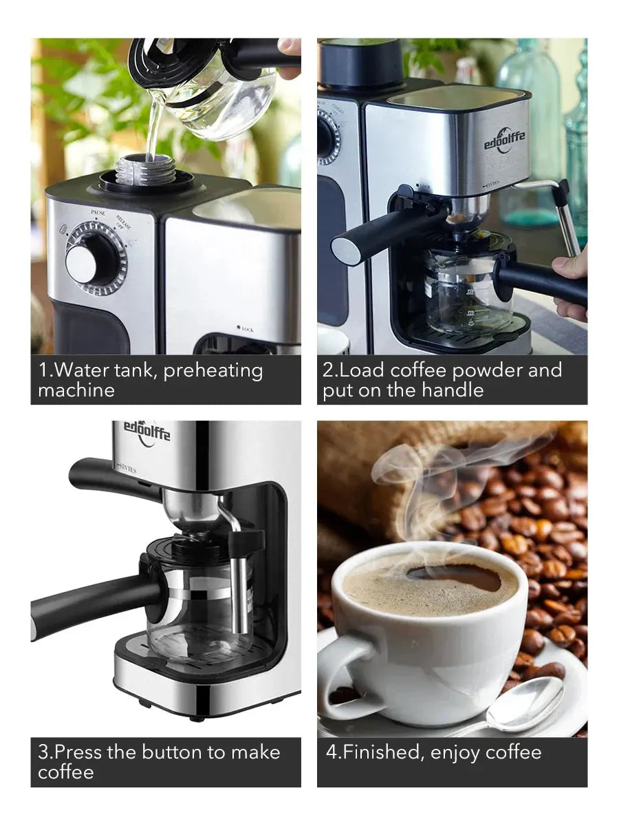 Mini Espresso Machine with Milk Frother – view 2