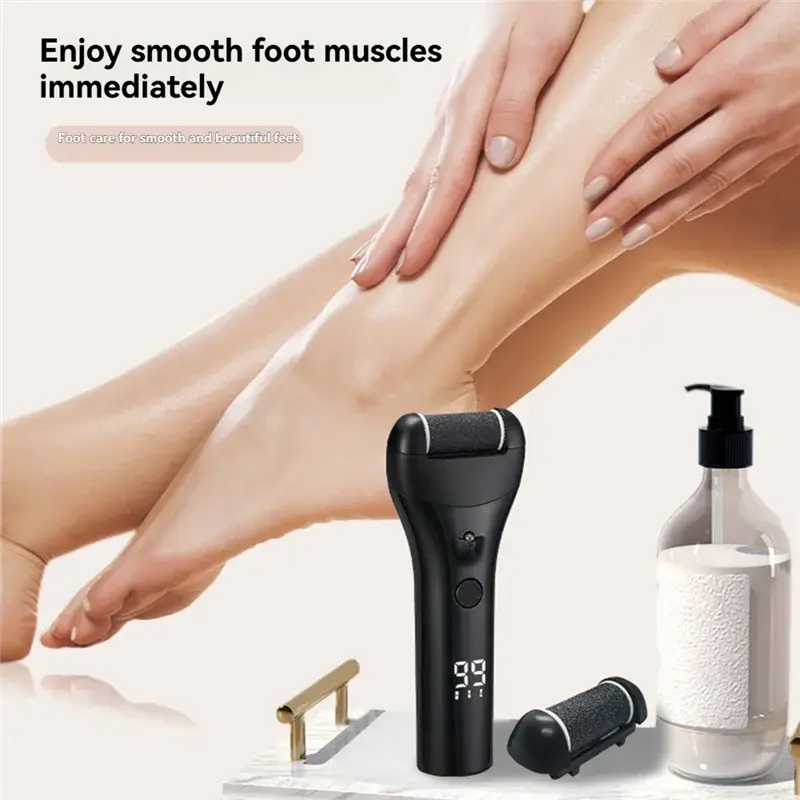 New Wireless Electric Foot Grinder – Callus Remover for Smooth Soft Feet - Black