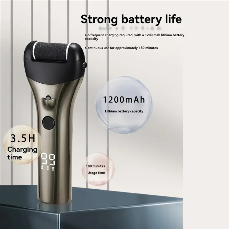 New Wireless Electric Foot Grinder – Callus Remover for Smooth Soft Feet - Black