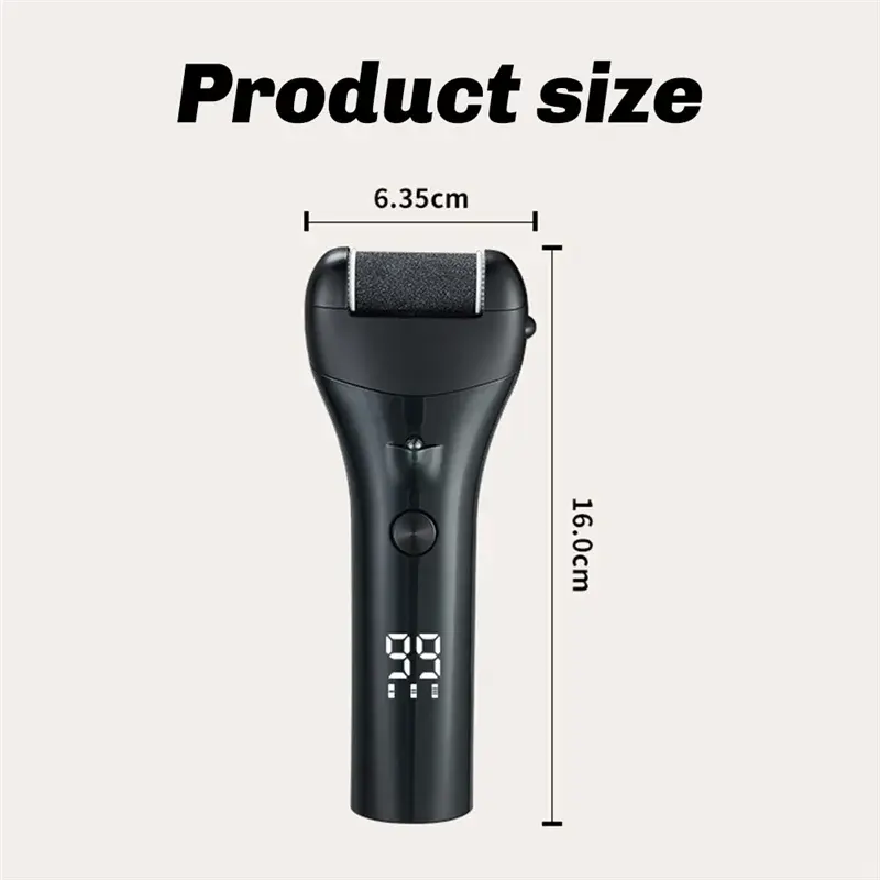 New Wireless Electric Foot Grinder – Callus Remover for Smooth Soft Feet - Black