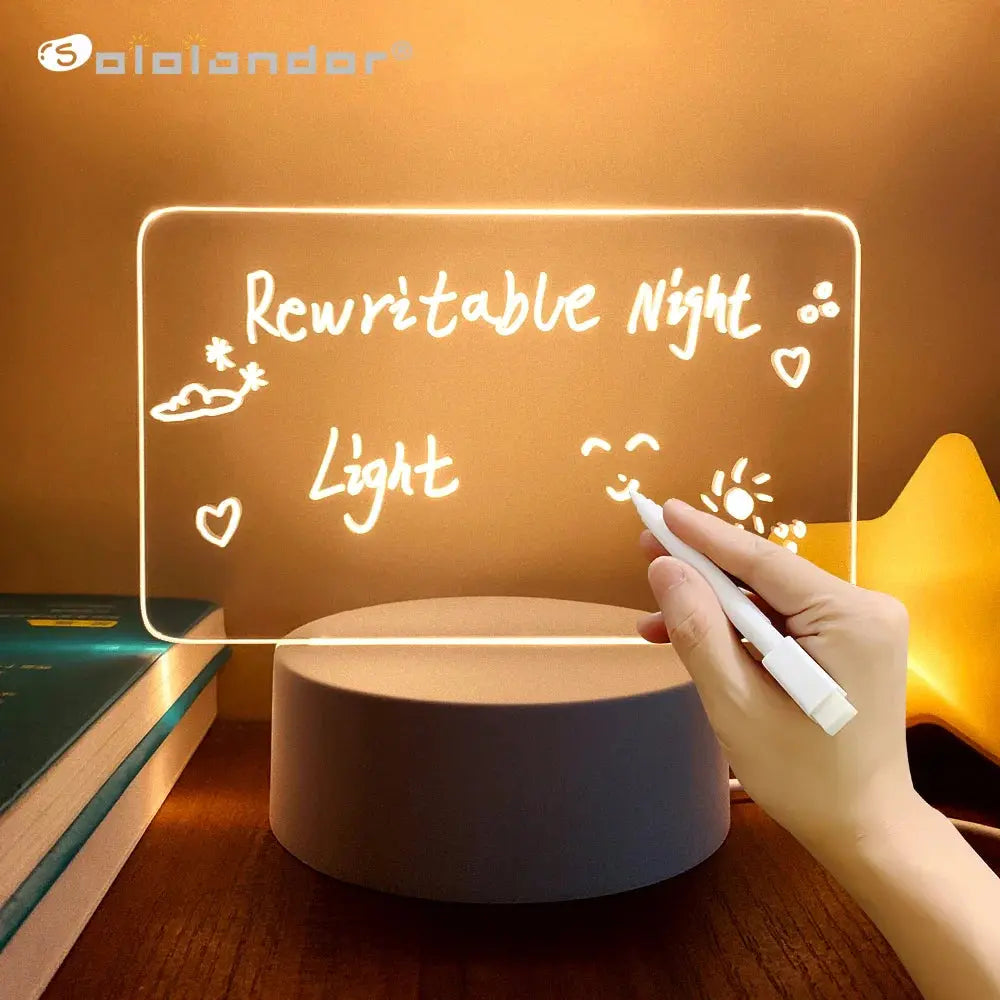 LED Message Board Night Light with Pen
