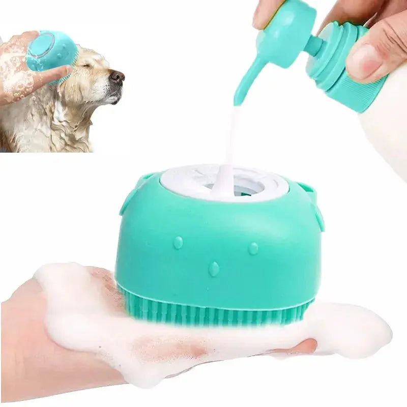 Silicone Pet Bath Brush – Shampoo Dispenser