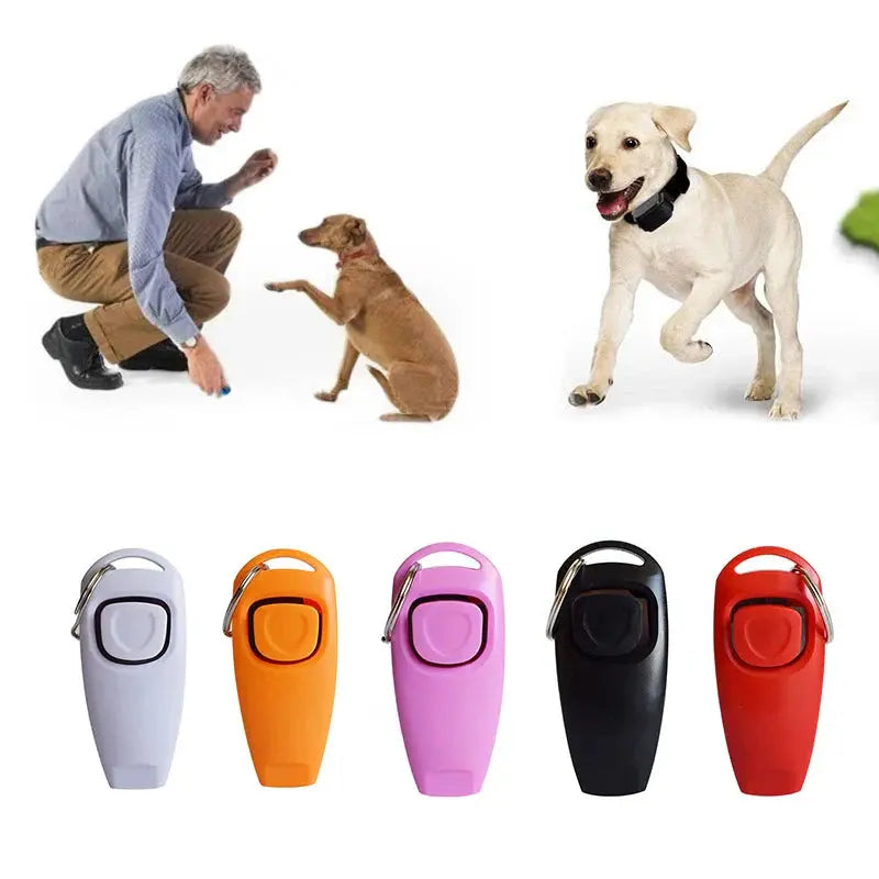Pet Cat Dog Training Clicker Plastic New Dog Click Trainer Portable Auxiliary Adjustable Wristband Sound Key Chain Dog