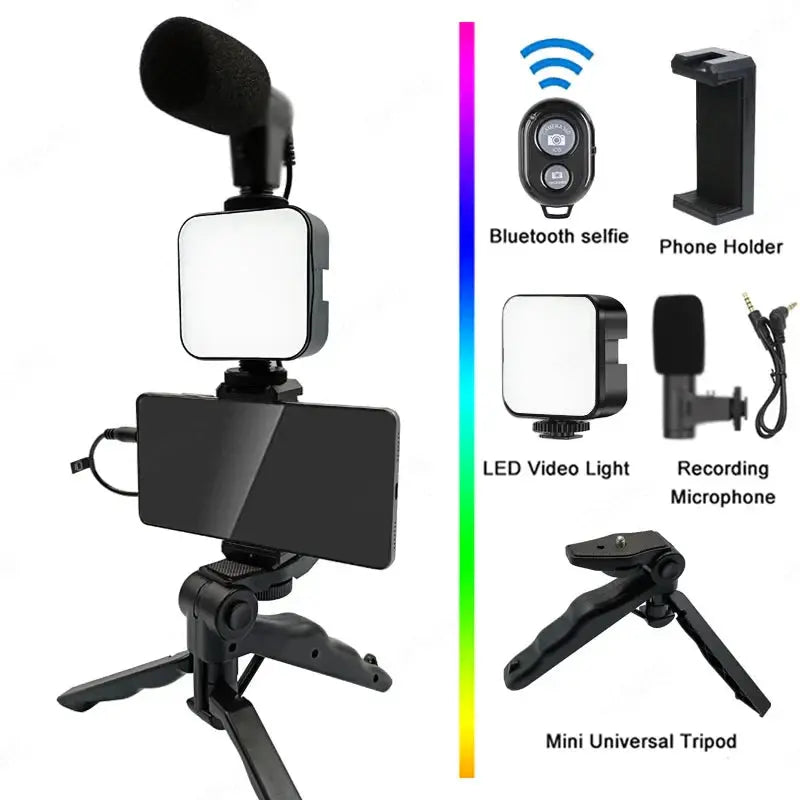 Smartphone Video Kit with LED Light & Mic – view 3