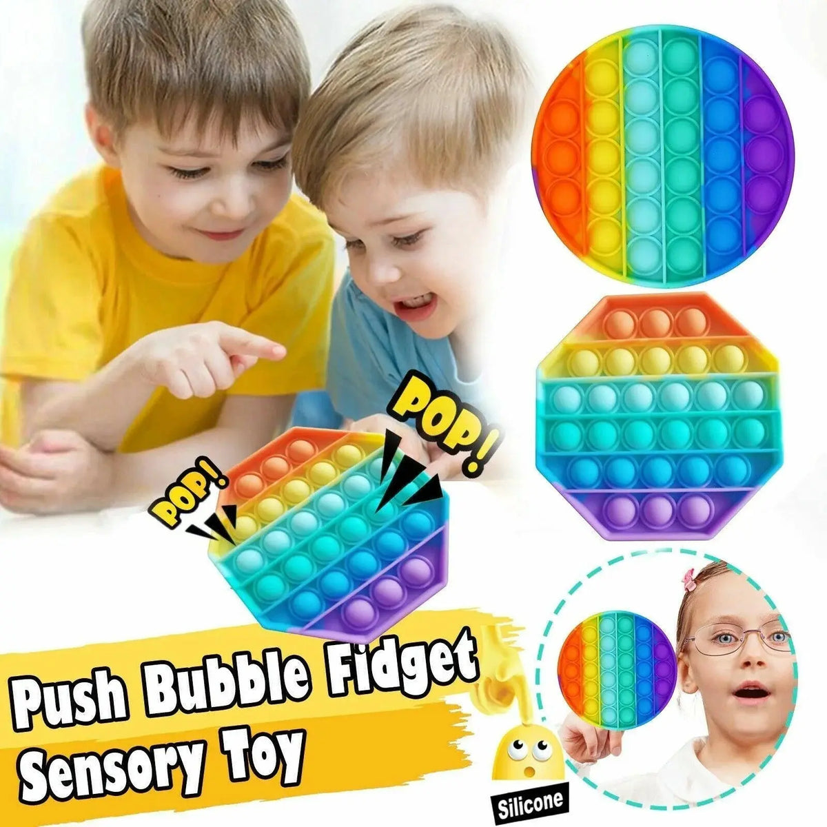 Pop It Fidget Toy – Push Bubble Sensory Game