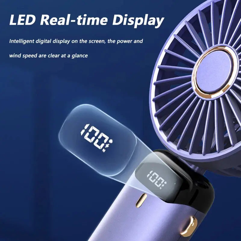 Foldable Handheld Fan – USB Desk Fan 2-in-1 – view 3