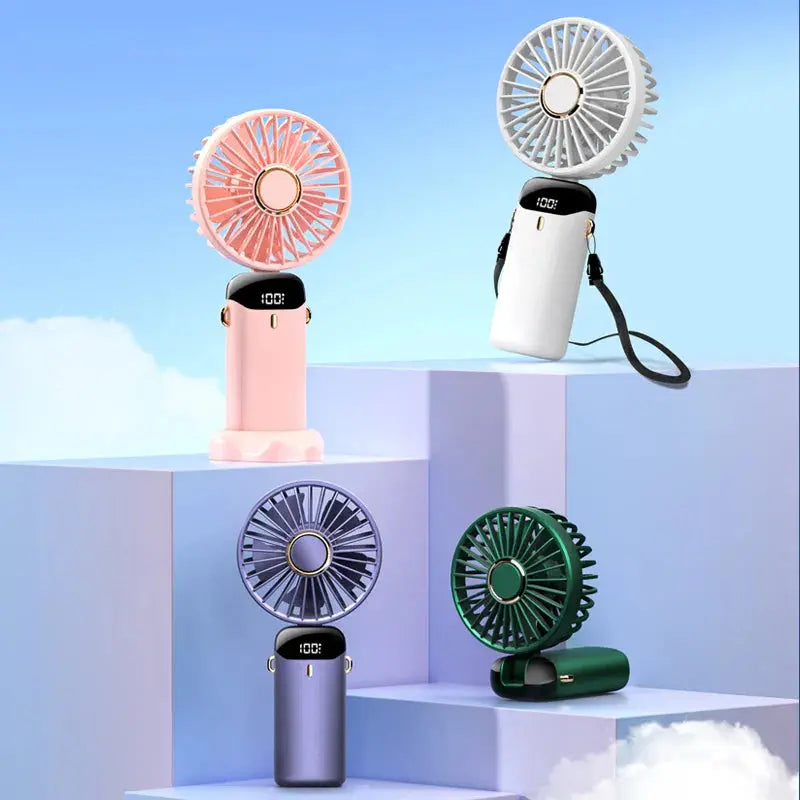 Portable Hand-Held Fan Office Desktop Multifunctional Folding Double-Headed