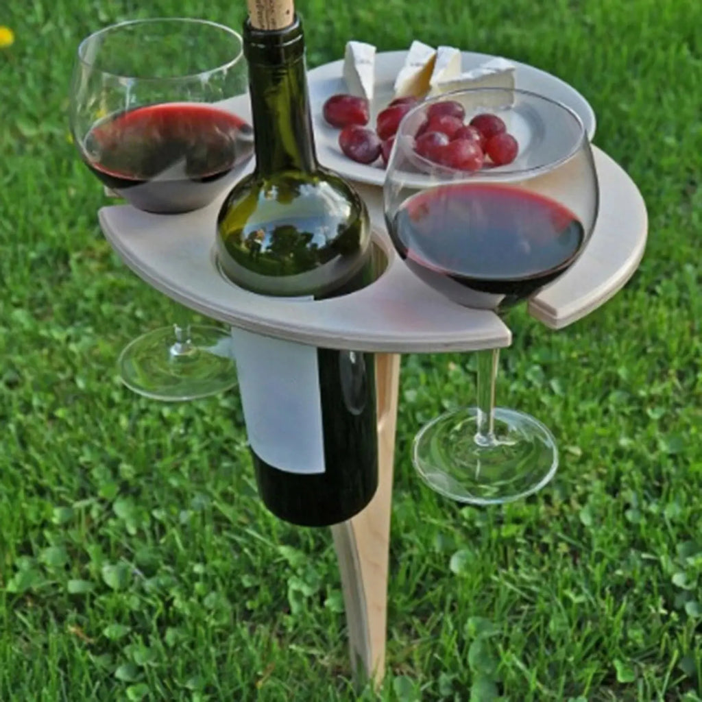 Folding Wooden Wine Table – Portable Picnic Table
