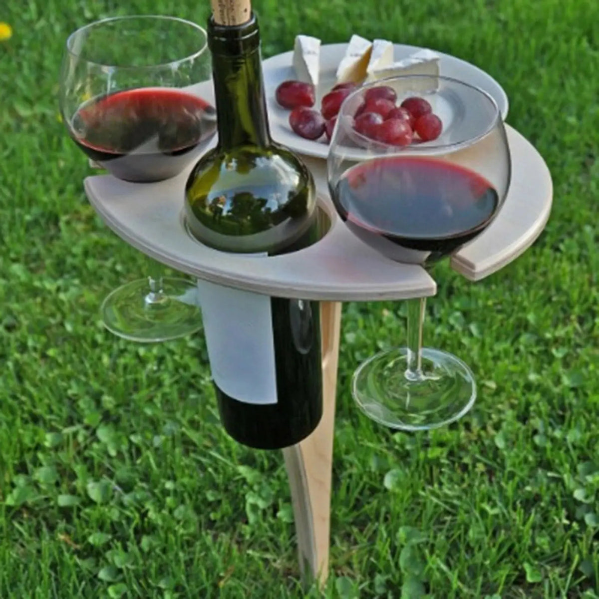 Folding Wooden Wine Table – Portable Picnic Table