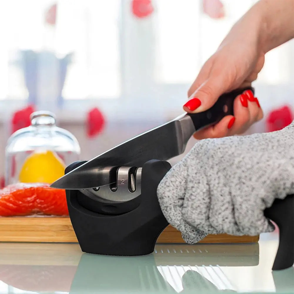 3-Stage Knife Sharpener with Non-Slip Base