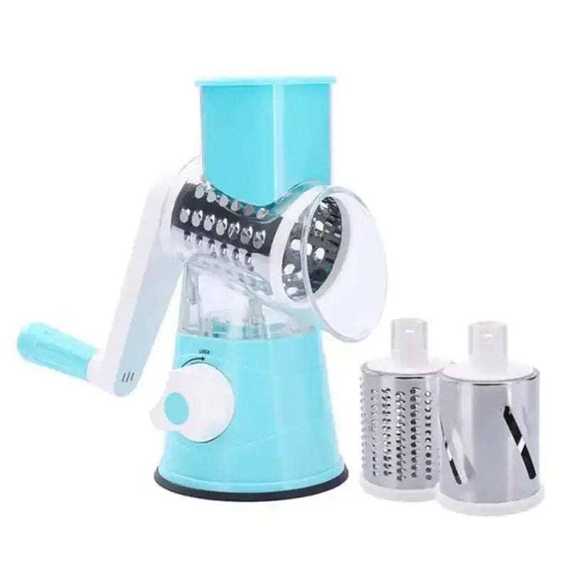 Red Multifunctional Hand Potato Machine Firmly Locked Grater Kitchen Tools Hand Vegetable Cutter One Button Lock Green Blue