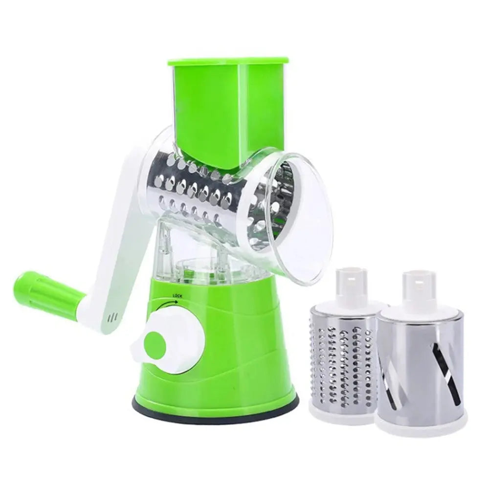 Red Multifunctional Hand Potato Machine Firmly Locked Grater Kitchen Tools Hand Vegetable Cutter One Button Lock Green Blue