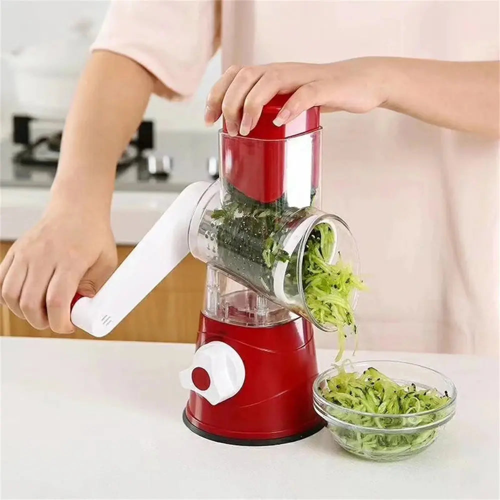 Manual Vegetable Cutter with 3 Blades & Lock