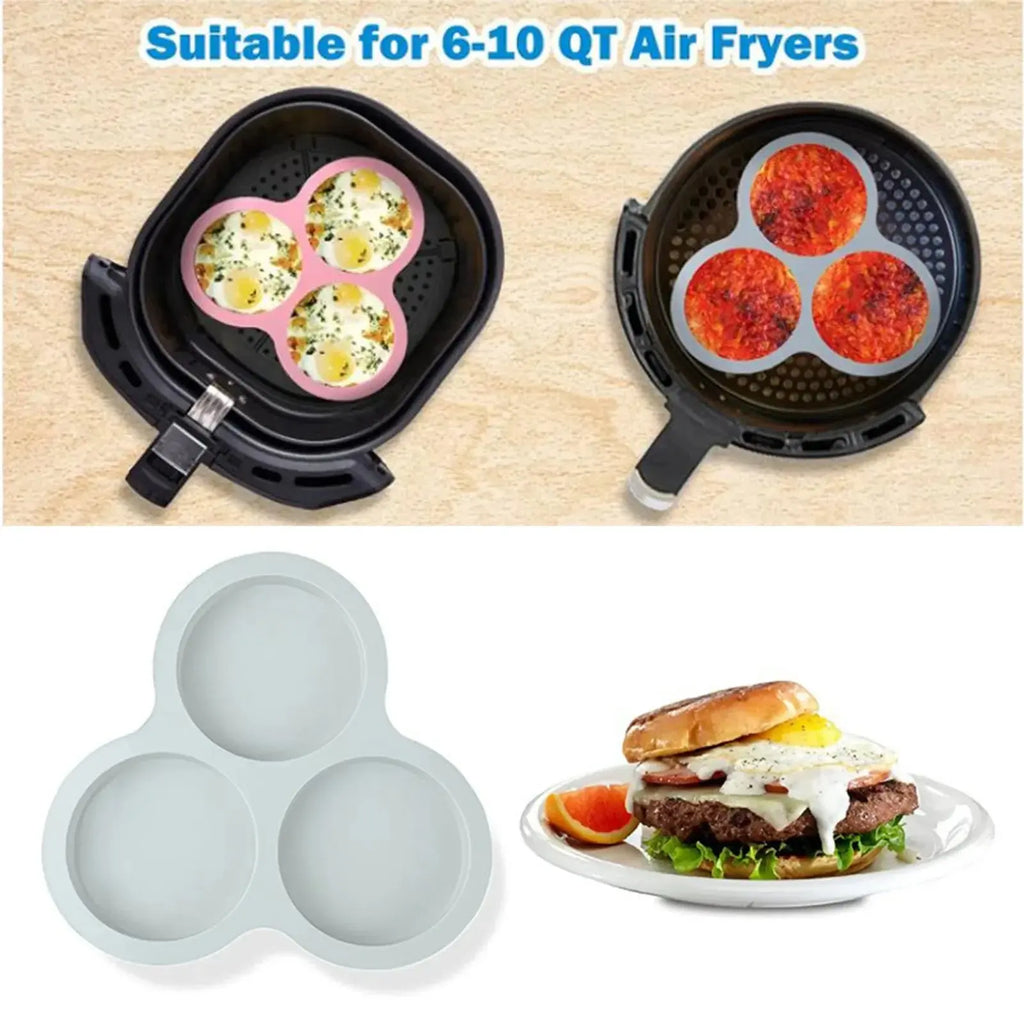 Silicone Air Fryer Egg Mold – 3 Cavity – view 3