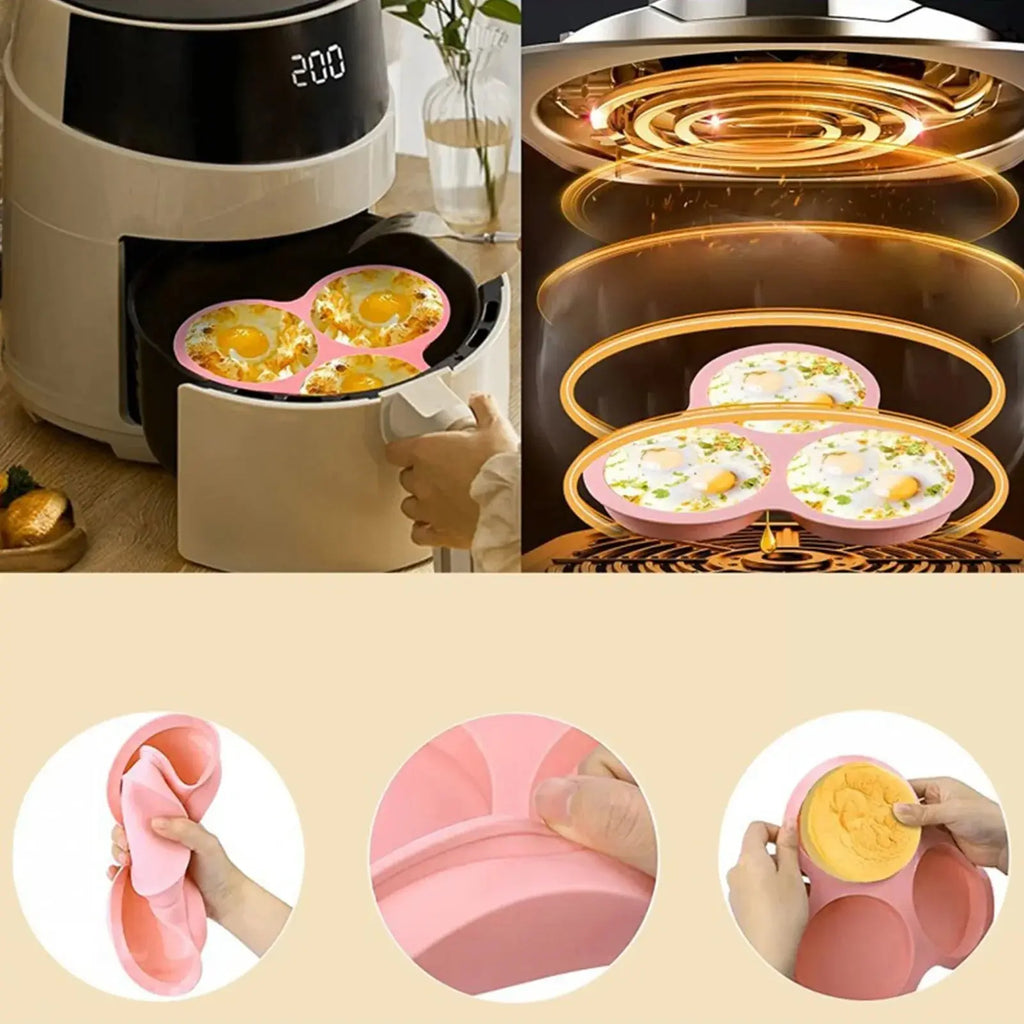 Silicone Air Fryer Egg Mold – 3 Cavity – view 2