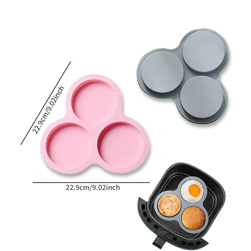 Silicone Air Fryer Egg Mold – 3 Cavity – view 4