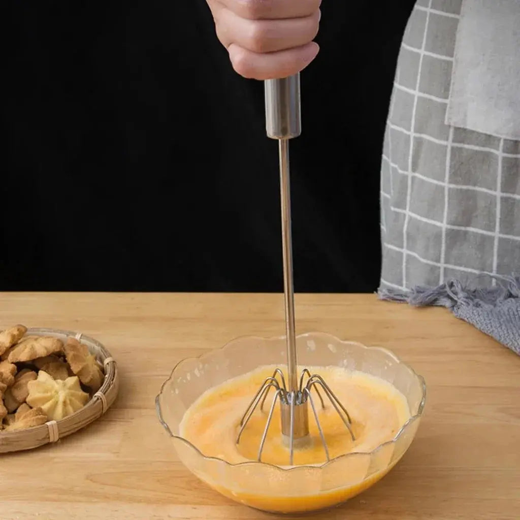 Semi-Automatic Stainless Steel Egg Whisk